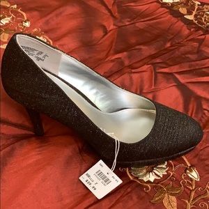 Fioni night black shimmery platform heels